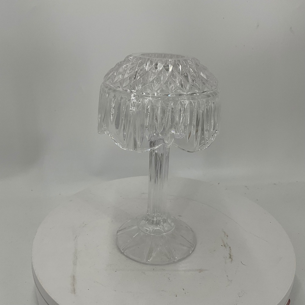Vtg Shannon Crystal Godinger Fairy Lamp 8" Pedestal Votive Candle Holder